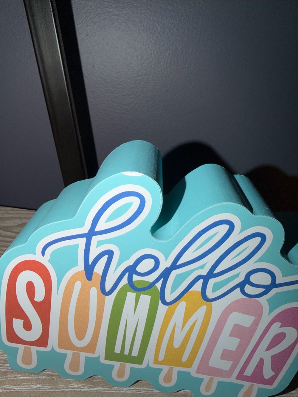 Hello Summer Popsicle Decorative Sign - Picture 3 of 4